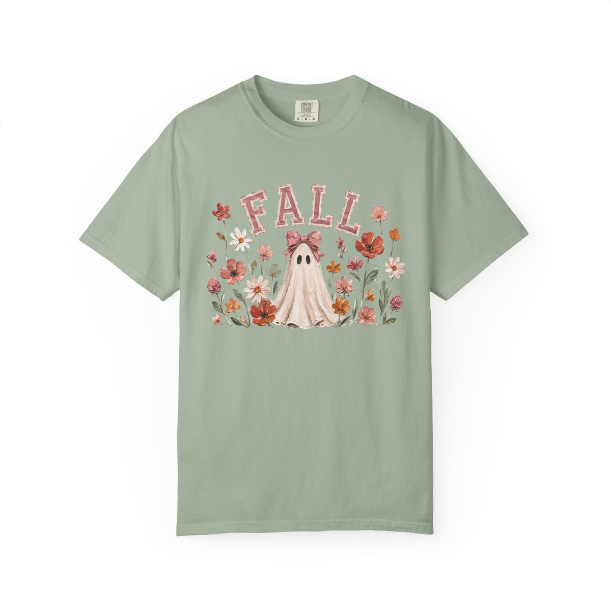 Fall Floral Ghost & Bow Graphic Tee