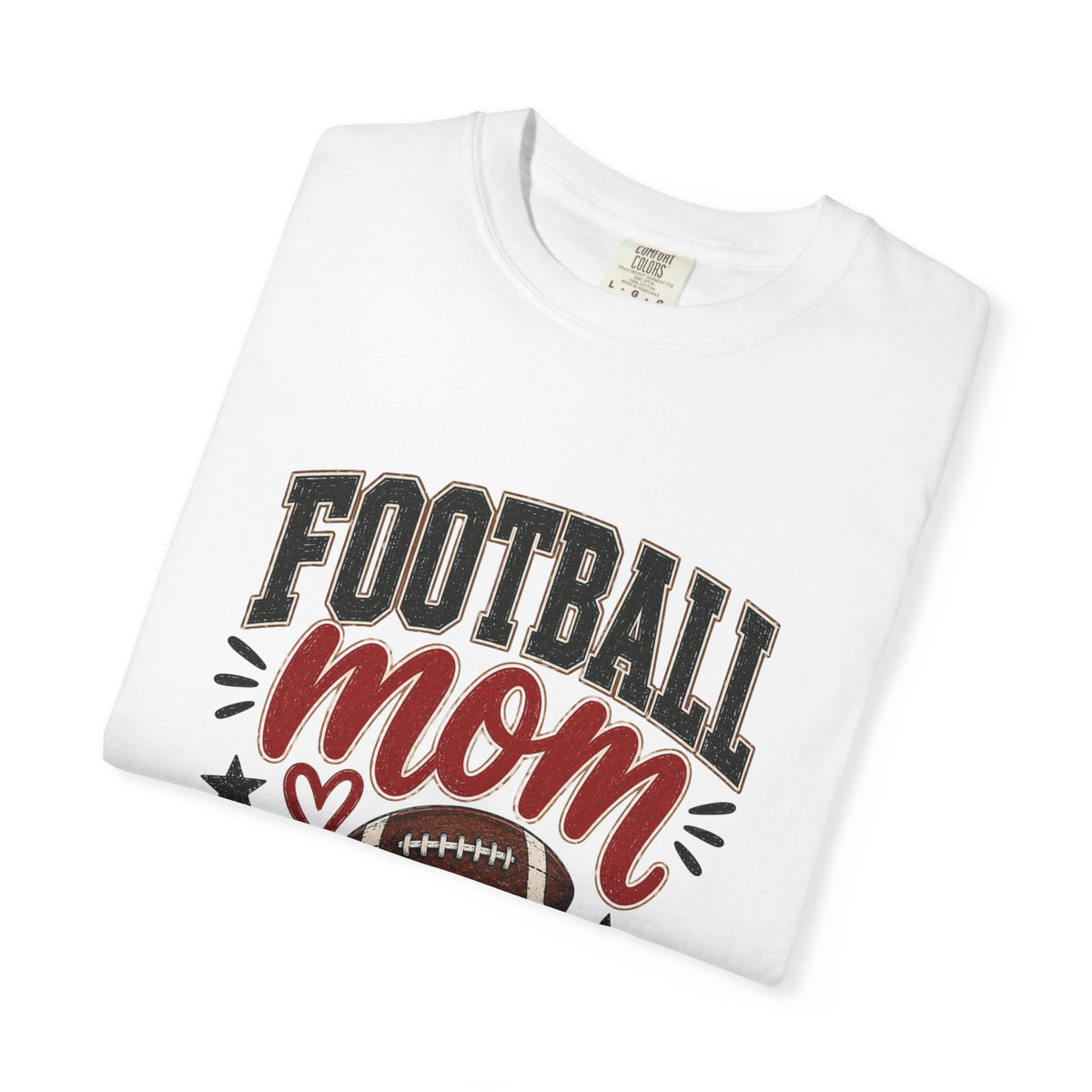 Football Mom Shirt | Game Day Graphic Tee | Cute Football Mama T-Shirt | Black, White, Pepper & Ivory