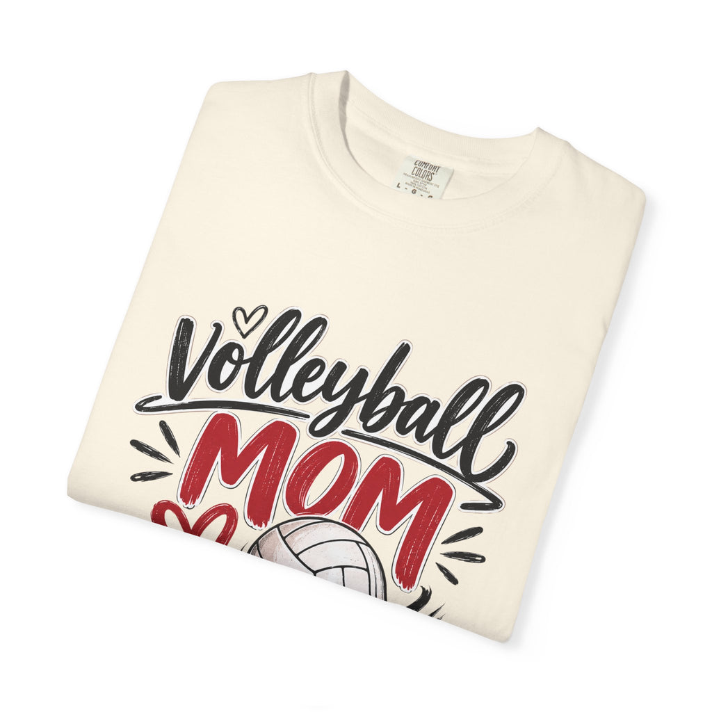 Volleyball Mom Shirt | Game Day Graphic Tee | Cute Sports Mom T-Shirt | Ivory, Black, Pepper & White