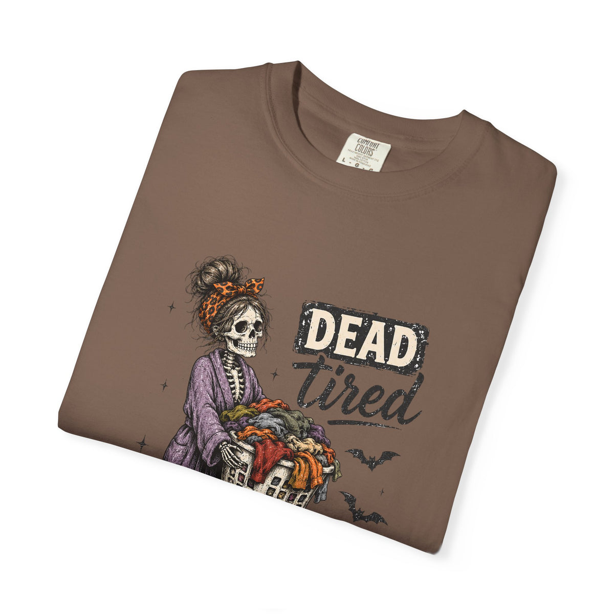 Dead Tired Skeleton Mom Halloween Graphic Tee