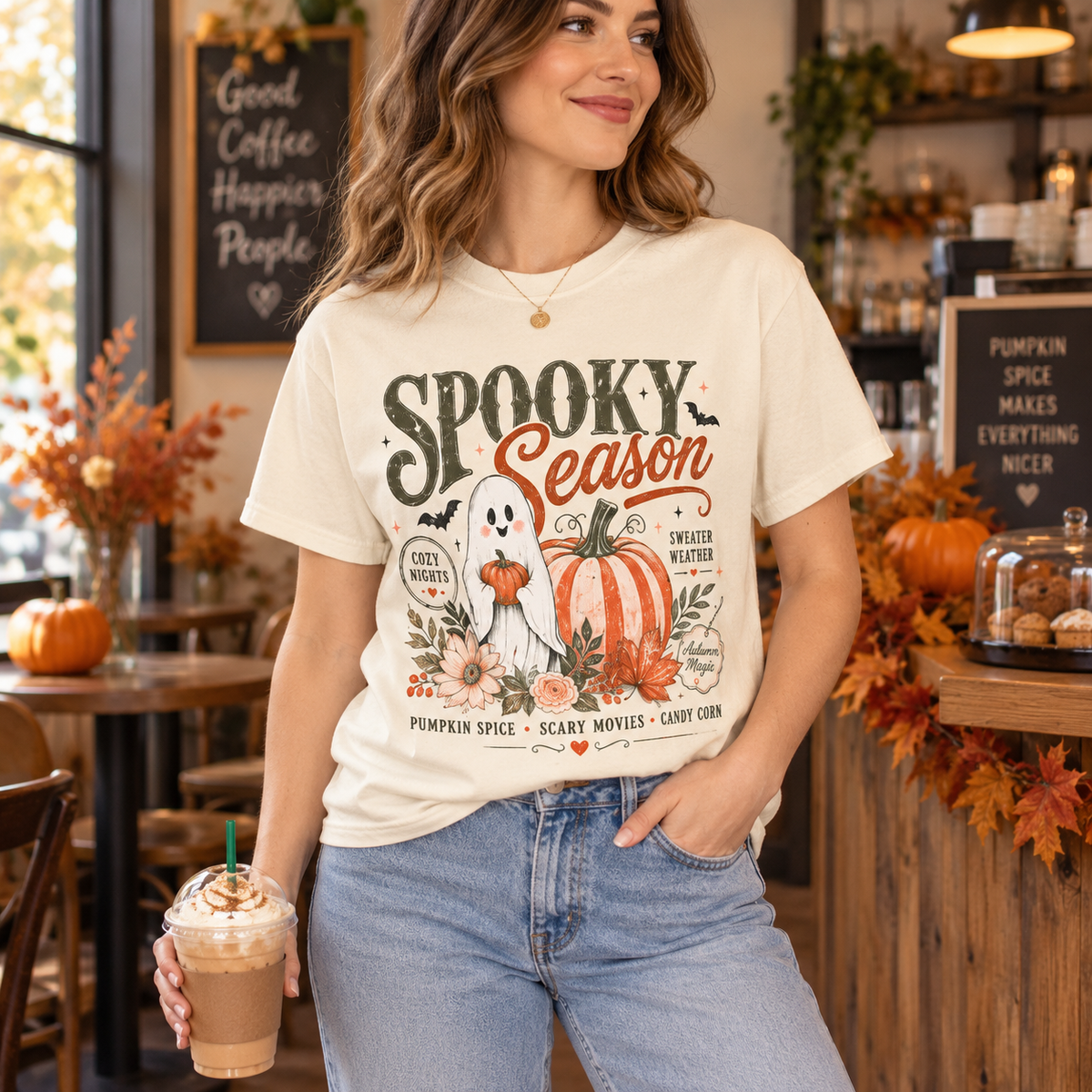 Spooky Season Essentials Vintage Halloween Graphic Tee