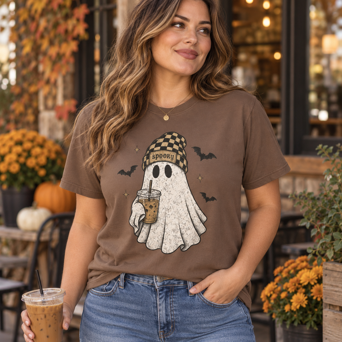 Spooky Coffee Ghost Graphic Tee