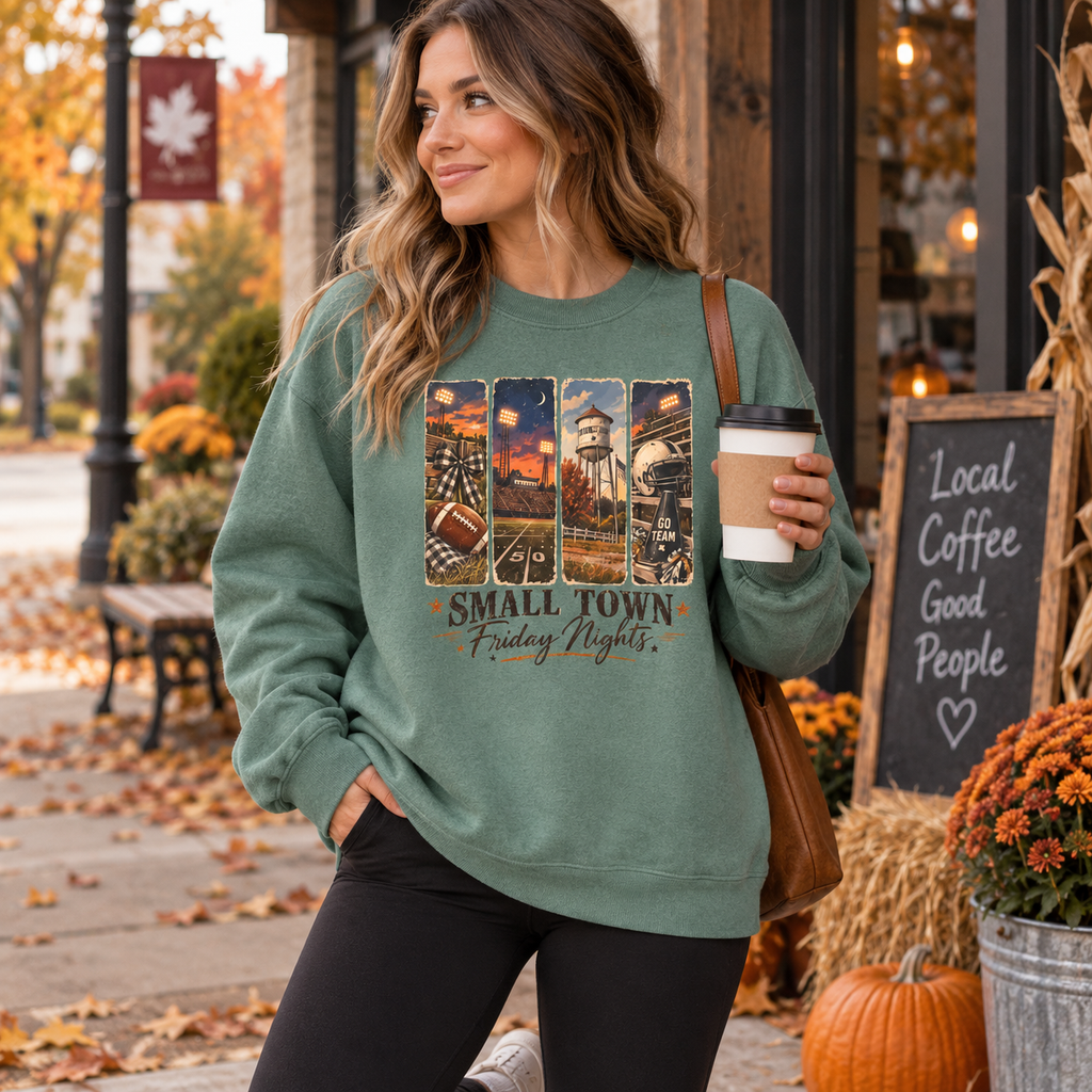 Small Town Friday Nights Football Graphic Sweatshirt