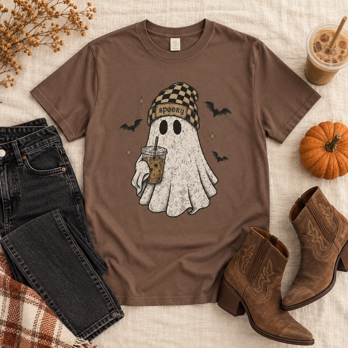 Spooky Coffee Ghost Graphic Tee