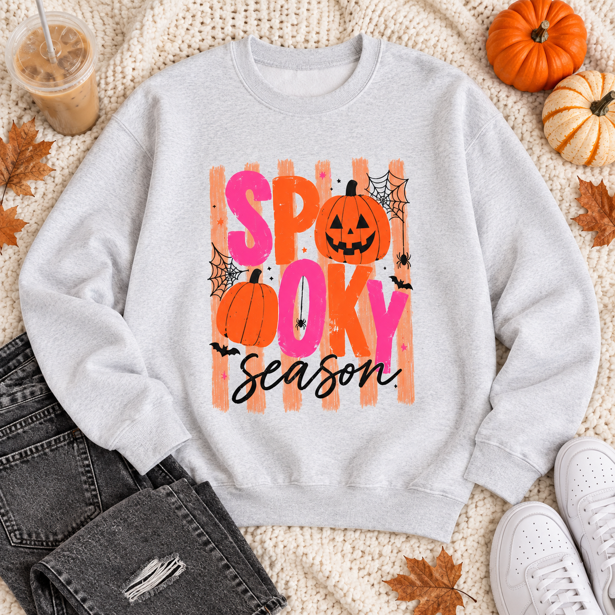Spooky Season Retro Pumpkin Graphic Sweatshirt