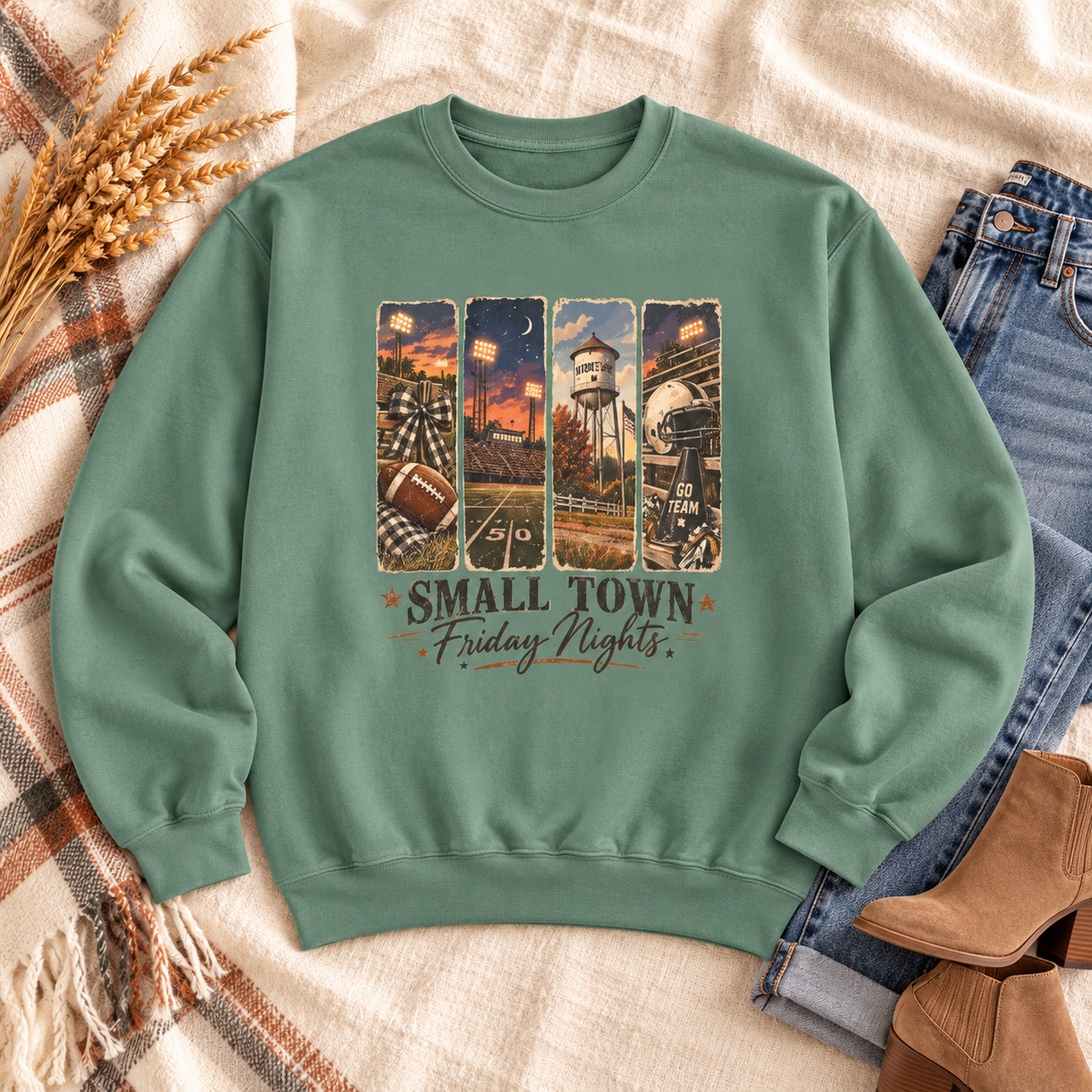 Small Town Friday Nights Football Graphic Sweatshirt