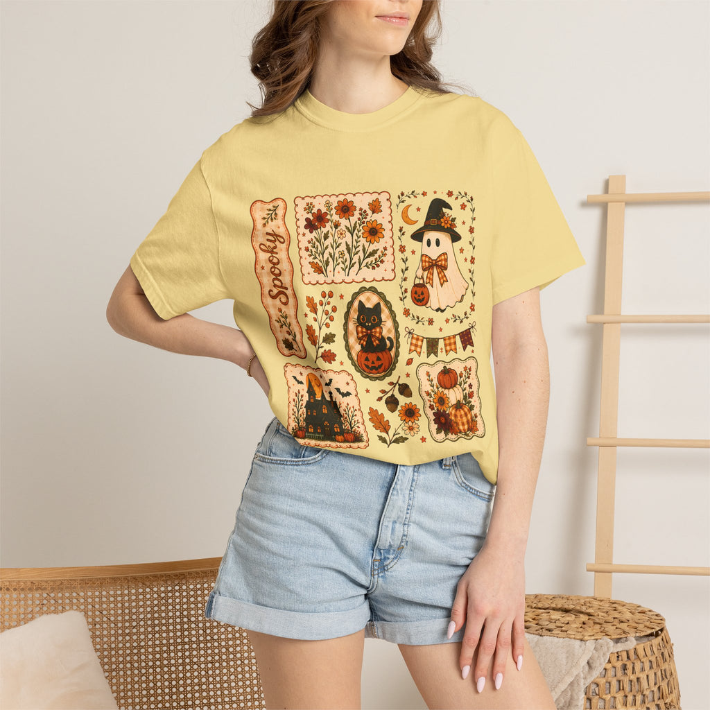Vintage Spooky Season Patchwork Graphic Tee