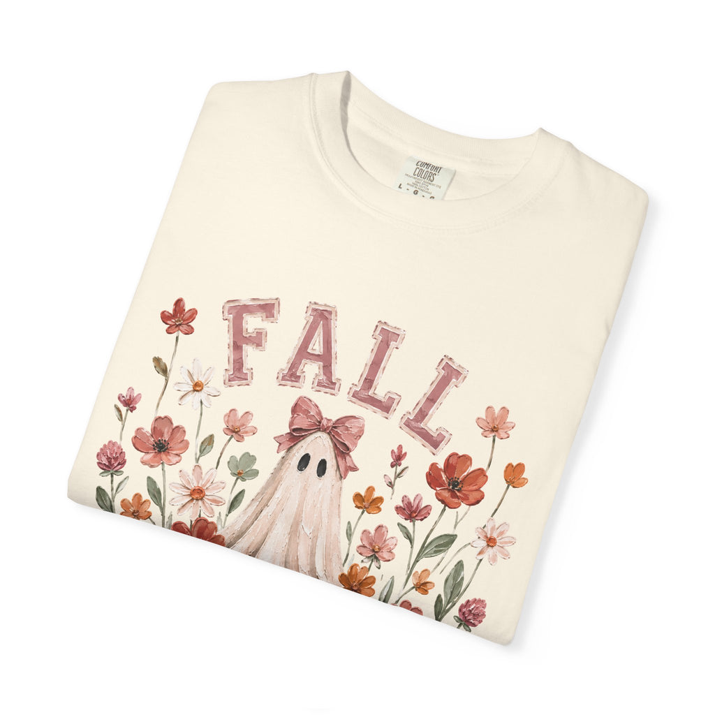 Fall Floral Ghost & Bow Graphic Tee