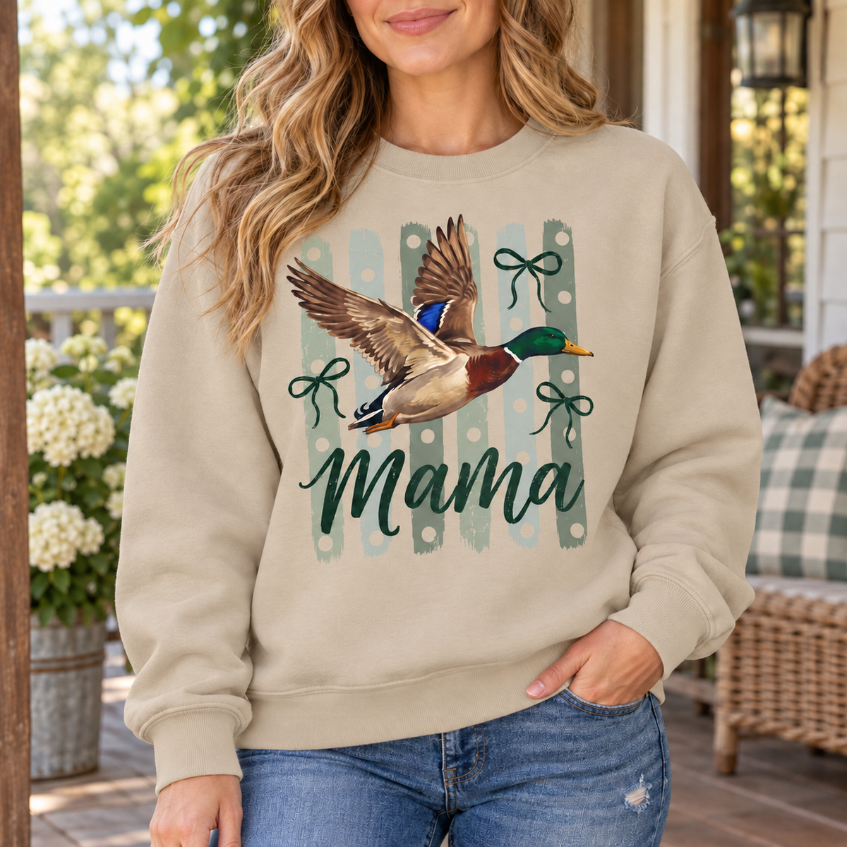Mama Mallard & Bows Graphic Sweatshirt