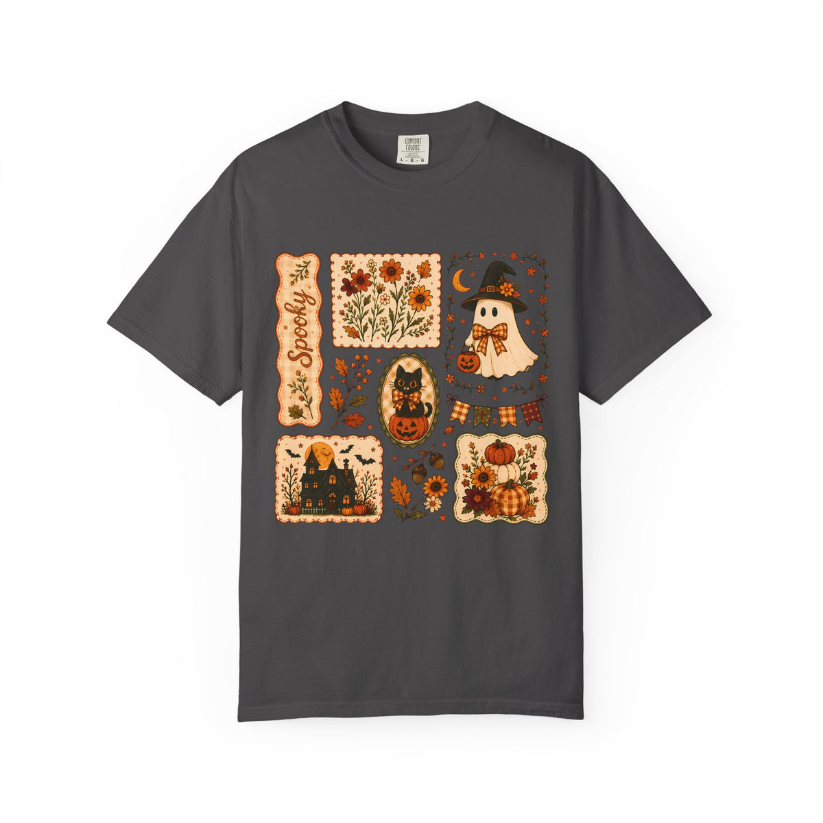 Vintage Spooky Season Patchwork Graphic Tee