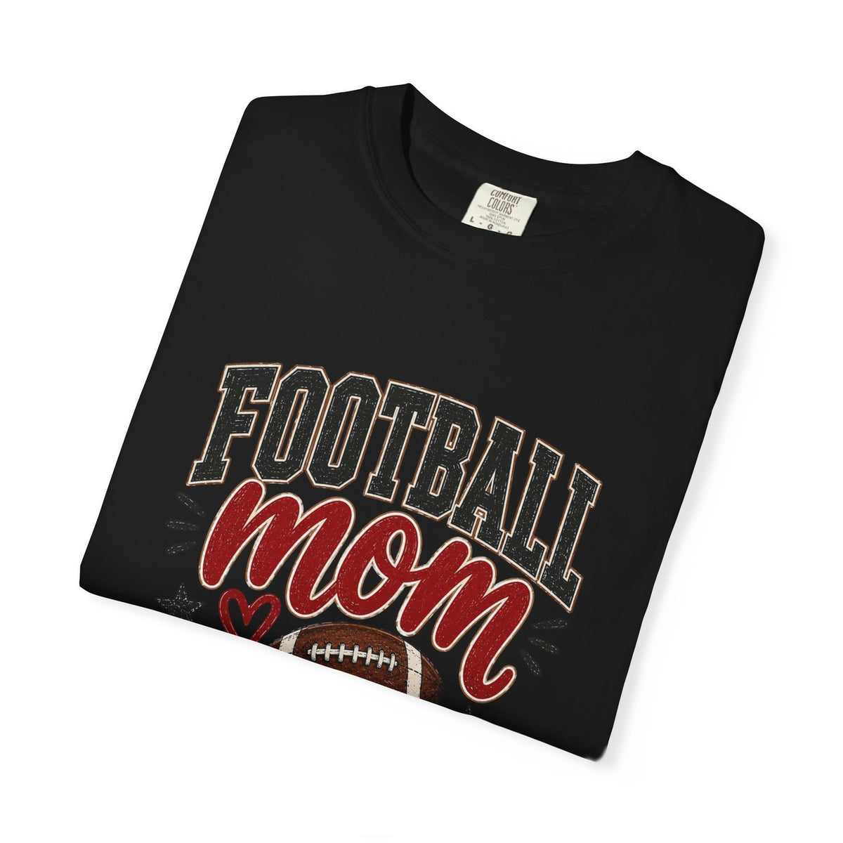 Football Mom Shirt | Game Day Graphic Tee | Cute Football Mama T-Shirt | Black, White, Pepper & Ivory