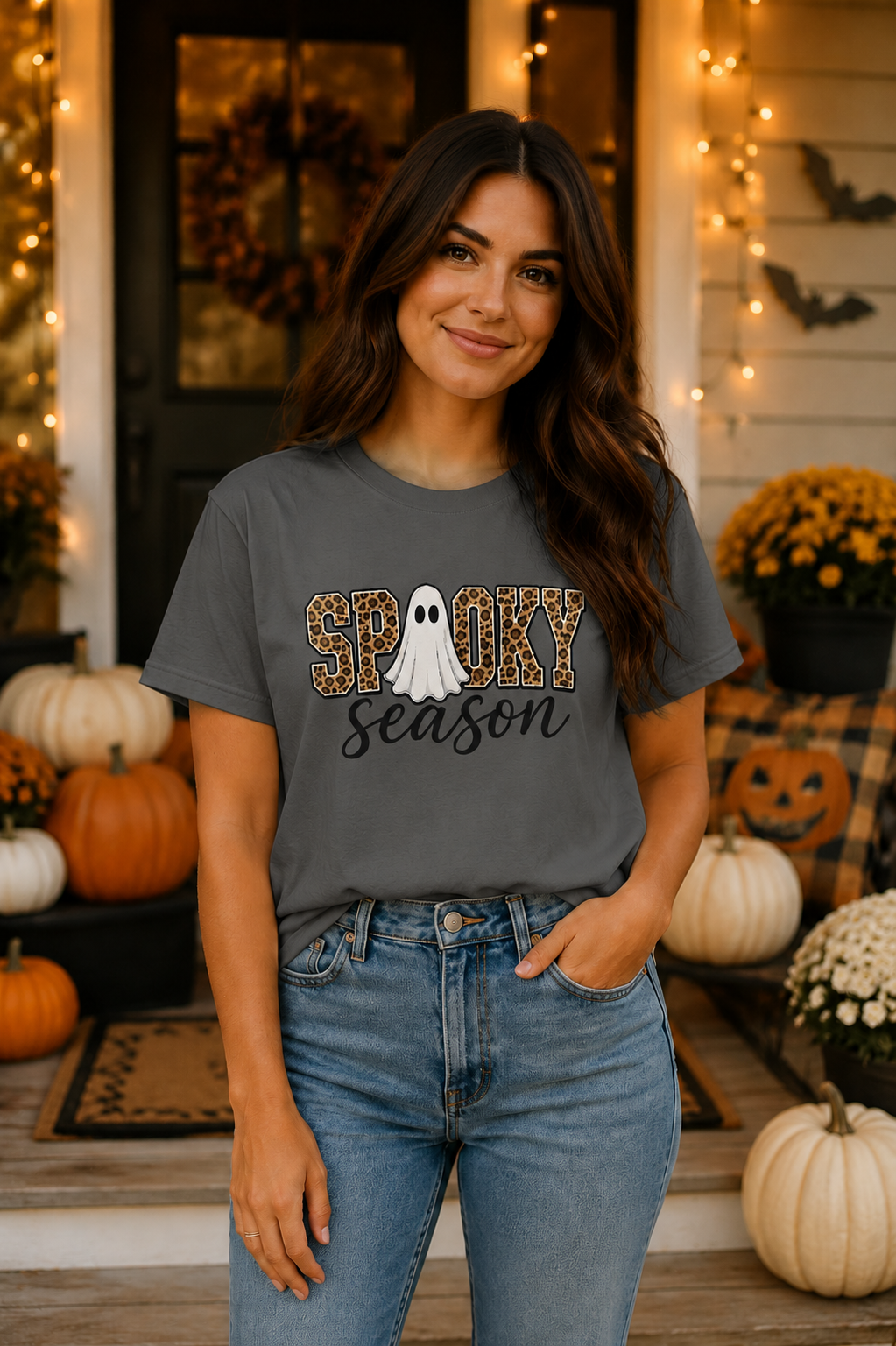 Leopard Spooky Season Graphic Tee