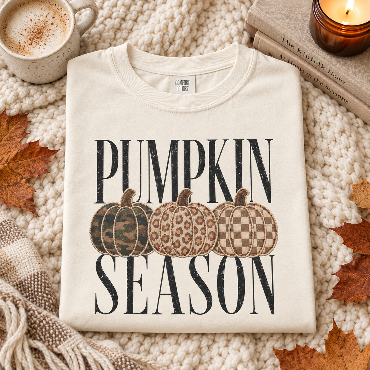 Pumpkin Season Camo & Leopard Graphic Tee