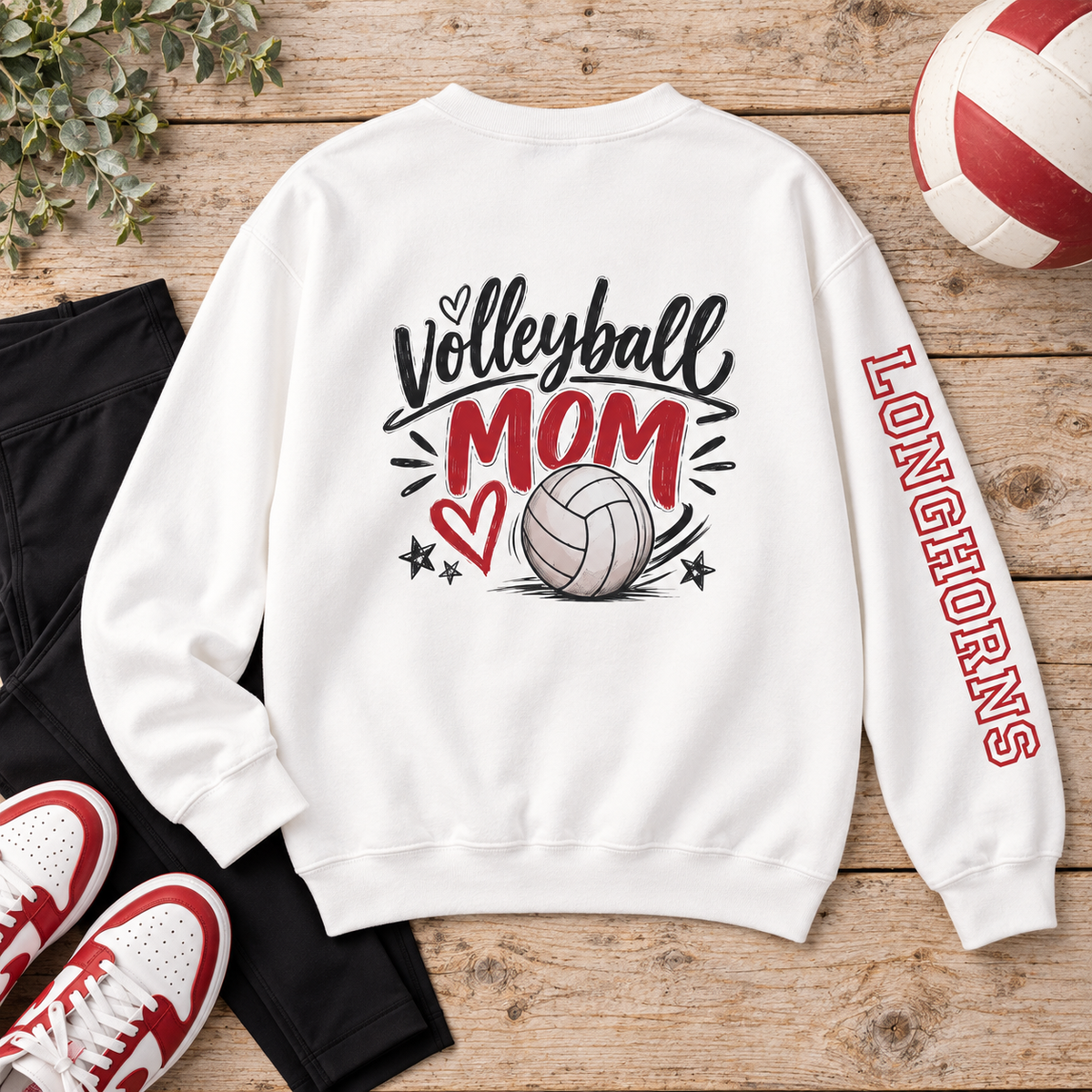 Kimball Longhorns Volleyball Mom Graphic Sweatshirt