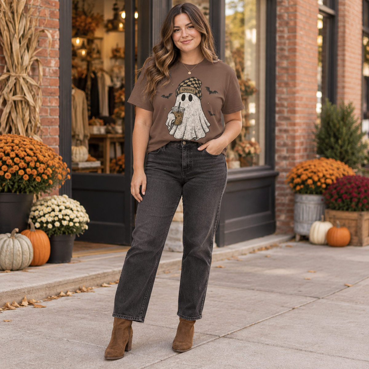 Spooky Coffee Ghost Graphic Tee