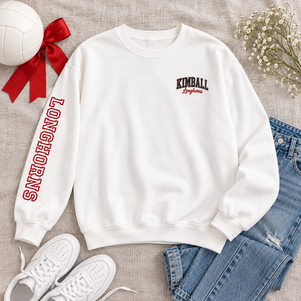 Kimball Longhorns Volleyball Mom Graphic Sweatshirt