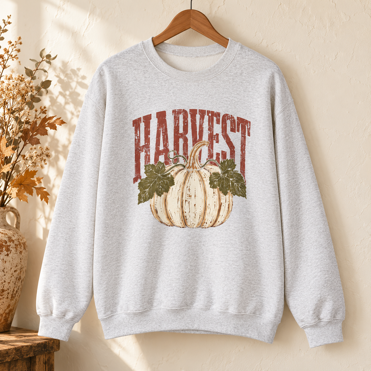 Vintage Harvest Pumpkin Crewneck Sweatshirt